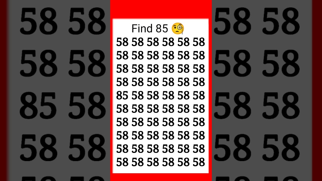 Find the number of 85 🧐#lifeisbutadream #oddoneout #puzzlegames #iqtest #puzzlequiz
