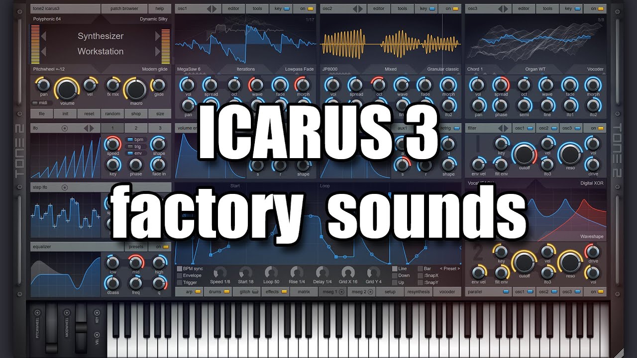 Tone2 Icarus 3: Factory Sounds & Presets Demo (No Talking)