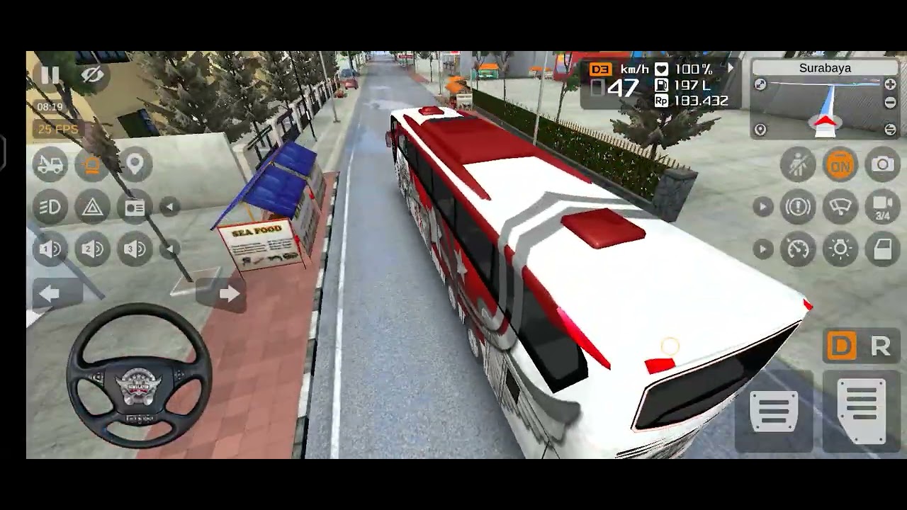 Supir mengantuk bus menabrak pohon||bus simulator indonesia(BUSSID)