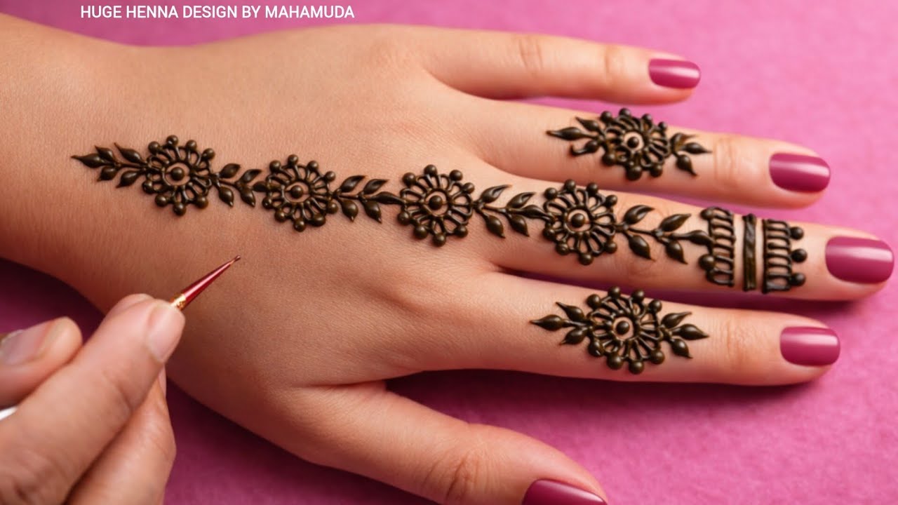 Easy Mehndi Design For Back Hand 🌿 Best Mehndi Ka Vedio 🌿 Latest Viral Mehndi Design 