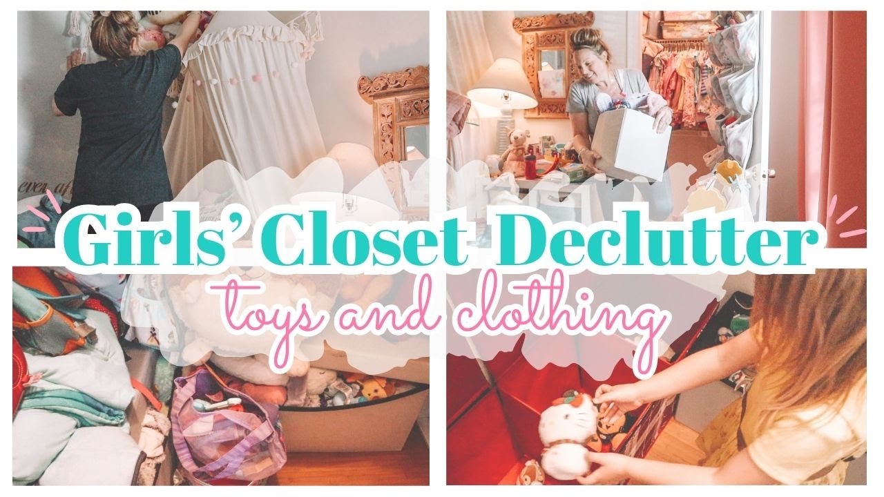 CLOSET DECLUTTER AND ORGANIZATION / SHARED GIRLS' ROOM / TOY & CLOTHES ORGANIZATION