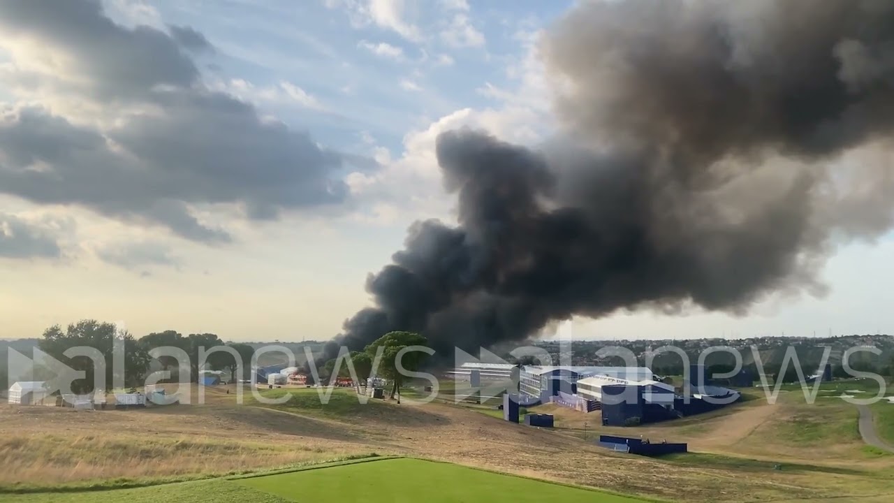 Incendio Ryder Cup, in fiamme le tribune del Marco Simone golf club