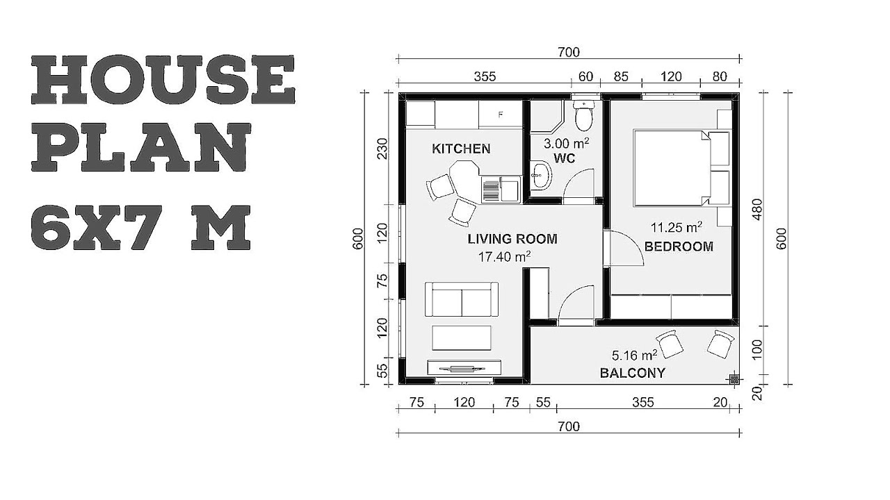 6X7 M Small House Plan - Making a simple floor plan