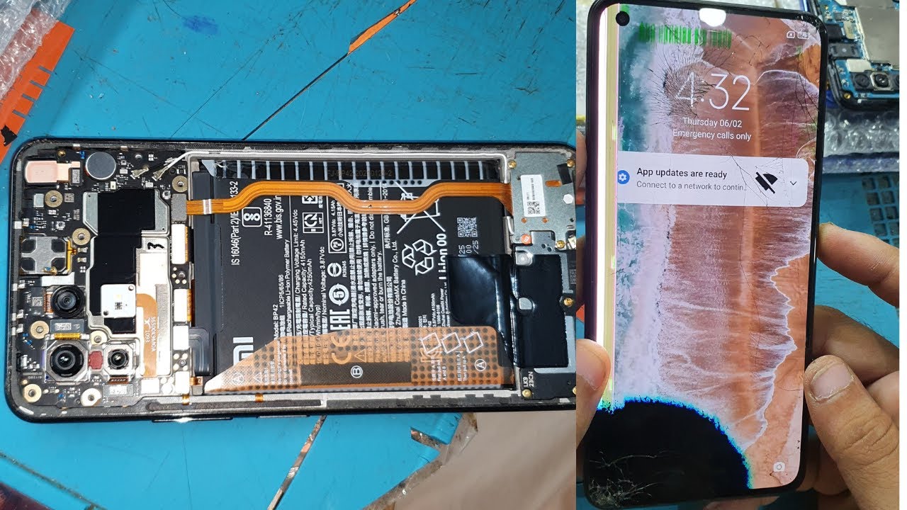 Xiaomi Mi 11 Lite Destroyed Phone Repair - LCD Panel & Back Glass Replacement - mi 11 lite lcd