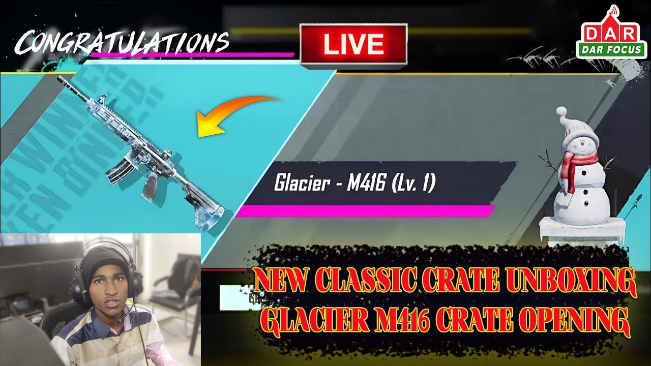 🔴 LIVE M4 Glacier Crate Opening | Bgmi New Classic Crate Opening | DAR FOCUS