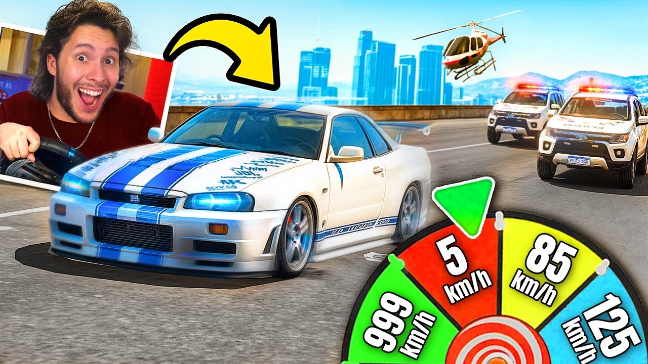 Fuga no gta&hellip; mas a ROLETA decide minha VELOCIDADE! (Rp)