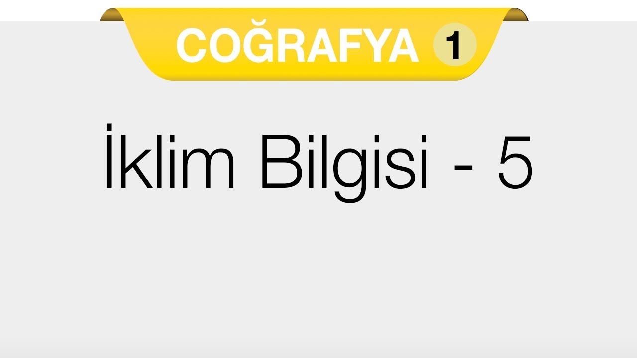 Doğal Sistemler - İklim Bilgisi 15