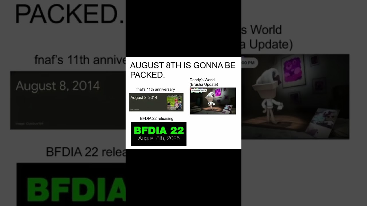 AUGUST 8TH IS PEAK #bfdia
