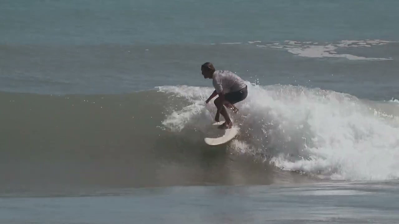 Derrick Disney surfing on the twinzer surfboard