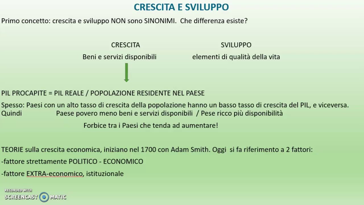 Crescita e Sviiluppo - Parte 1