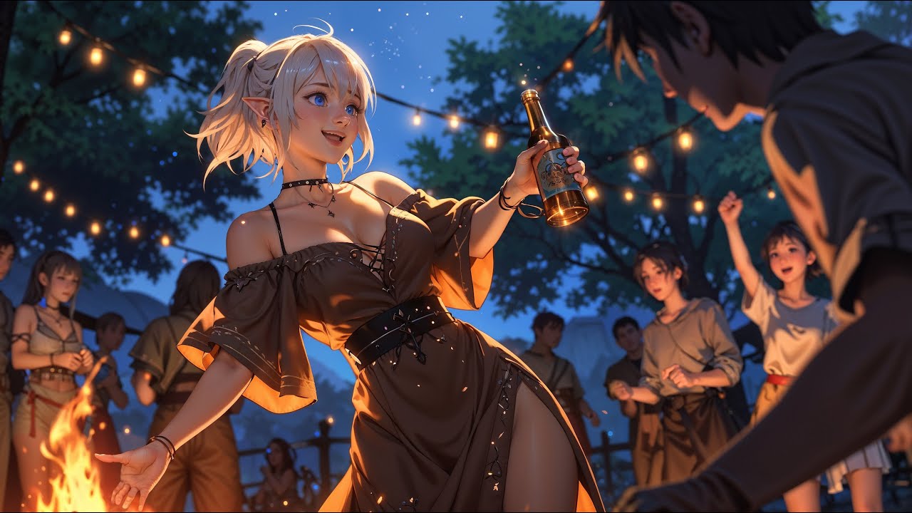 🍺The Medieval Bonfire : Ale, Laughter, and Magic✨| Medieval Vibes Music | Tavern | Acoustic | Flute🎵