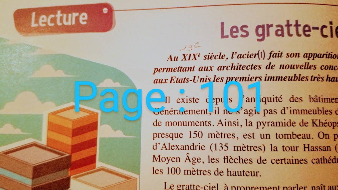 CE2 : Lecture : Les gratte-ciel page 101. Le trésor des mots