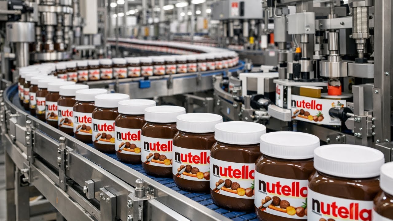 How Nutella is Made: Step-by-Step Hazelnut Chocolate Spread Process!