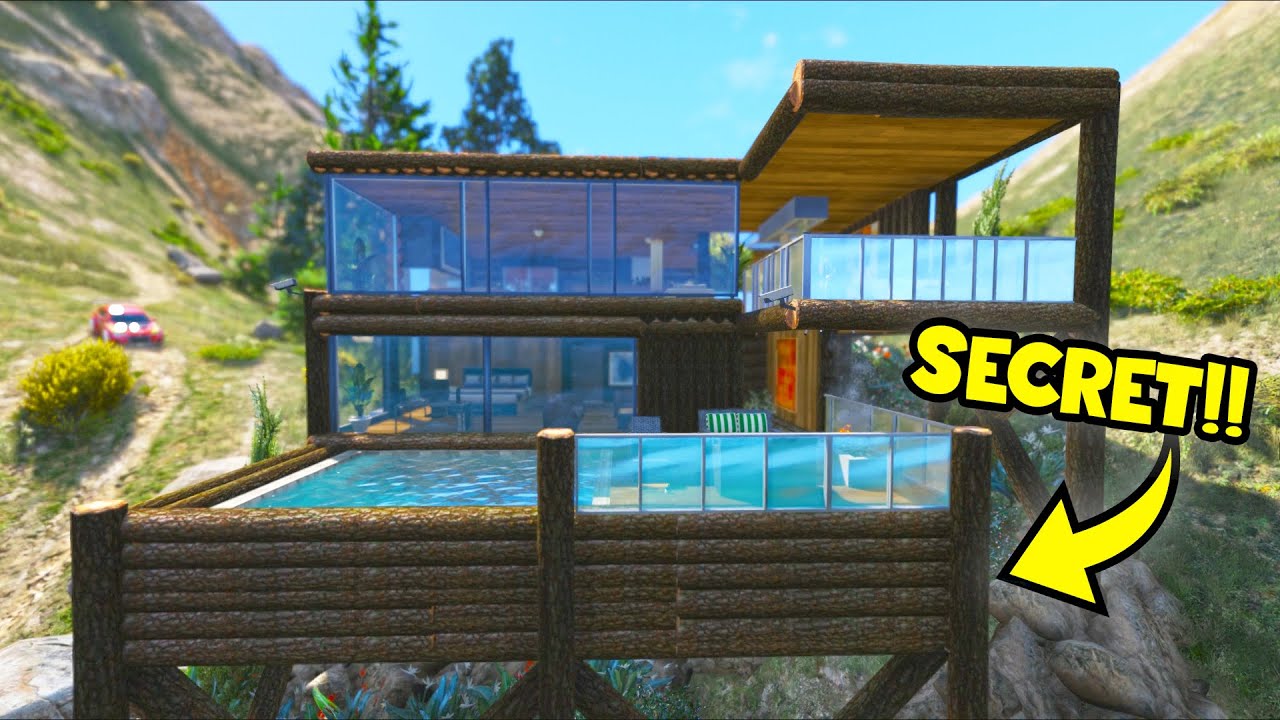 My new house has a SECRET ROOM!! (GTA 5 Mods)
