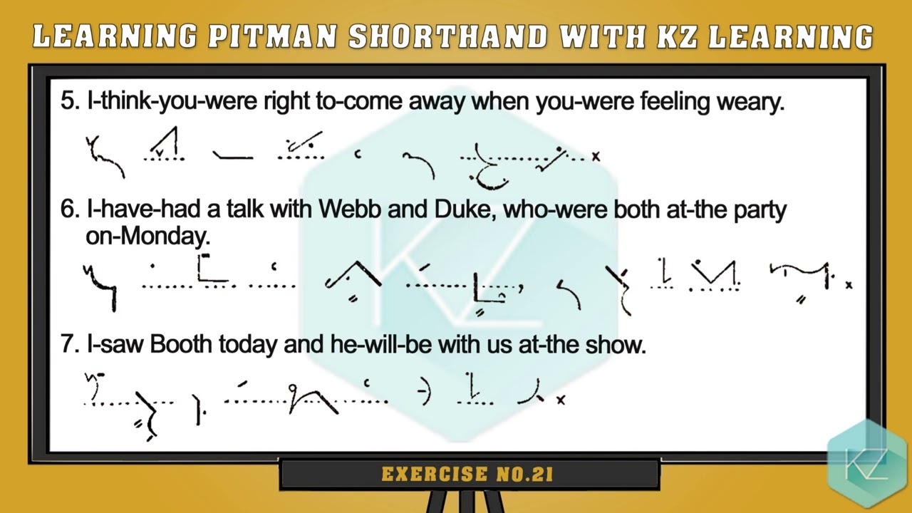 Exercise No.21 (60 WPM) Pitman Shorthand Dictation - KZ Learning