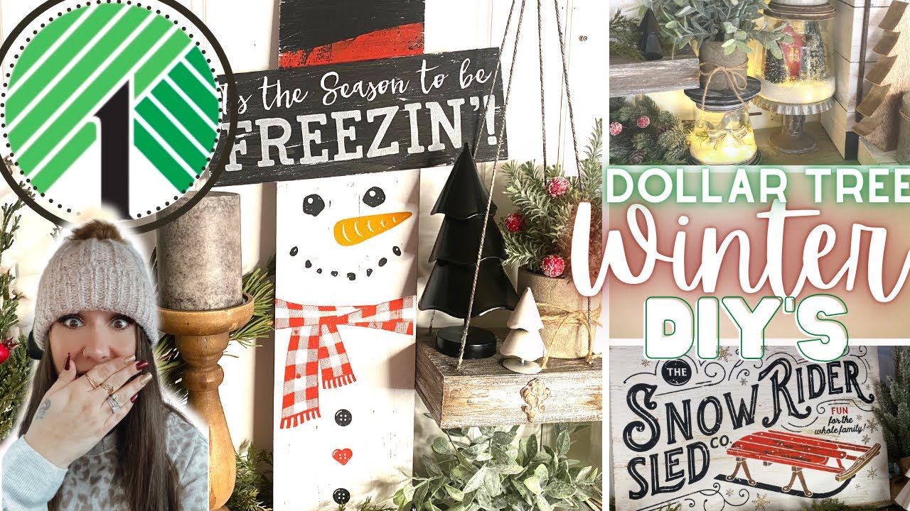 🌲EASY DOLLAR TREE WINTER DIY'S | BUDGET FRIENDLY WINTER DIY'S | NEW DOLLAR TREE WOOD BLANK DIY'S 🌲