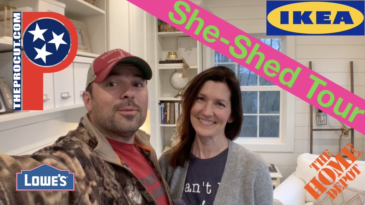 FARMHOUSE inspired custom built She-Shed Studio tour