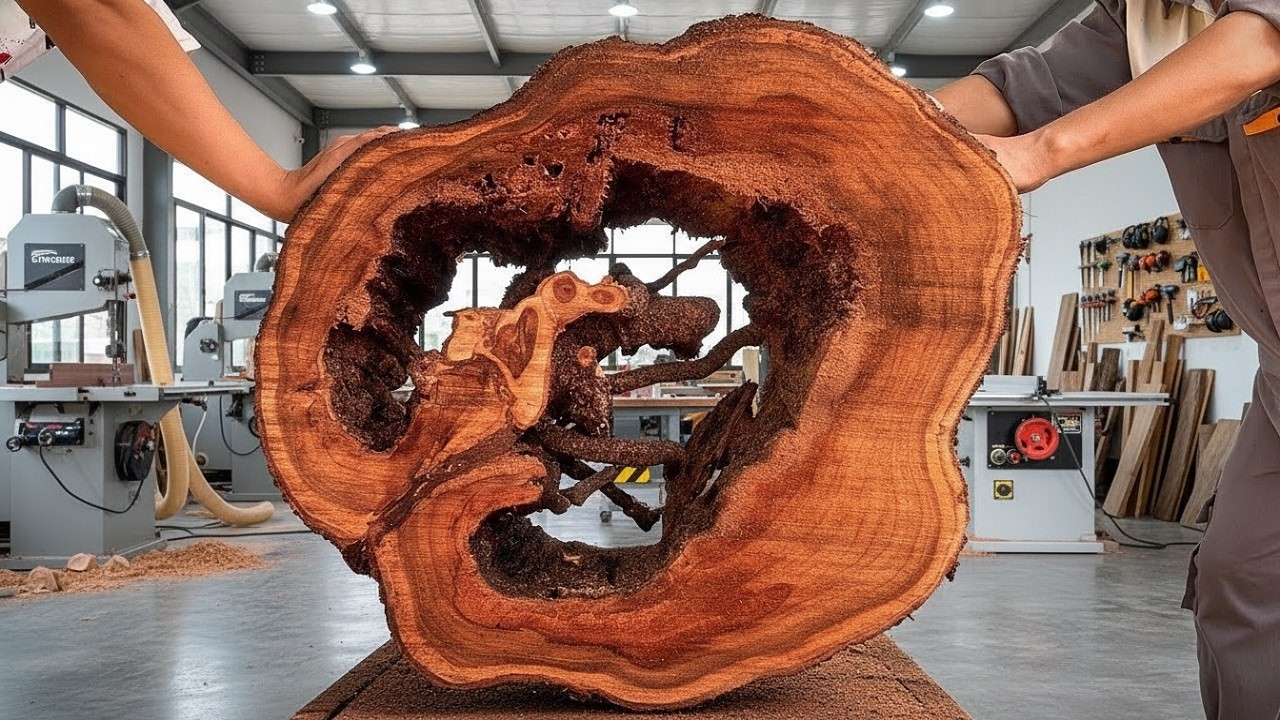 Incredibly Unique, Creative Idea From This Large Hollow Core Wood // Artwork by Talented Carpenter