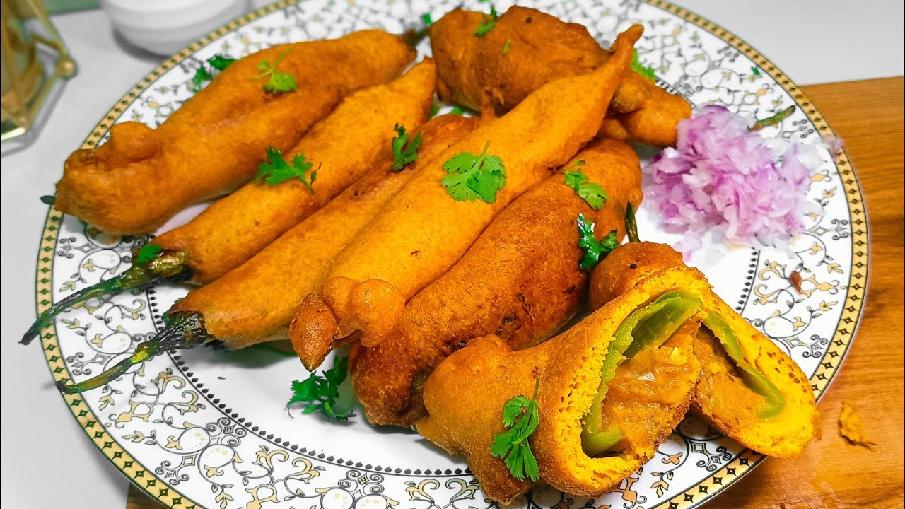 𝐀𝐥𝐨𝐨 𝐒𝐭𝐮𝐟𝐟𝐞𝐝 𝐌𝐢𝐫𝐜𝐡𝐢 𝐛𝐡𝐚𝐣𝐢𝐲𝐚 𝐑𝐞𝐜𝐢𝐩𝐞 | आलू स्टफ मिर्ची भजिया रेसिपी | 𝐓𝐚𝐬𝐭𝐲 𝐌𝐢𝐫𝐜𝐡𝐢 𝐑𝐞𝐜𝐢𝐩𝐞|𝐈𝐟𝐭𝐚𝐫 𝐑𝐞𝐜𝐢𝐩𝐞