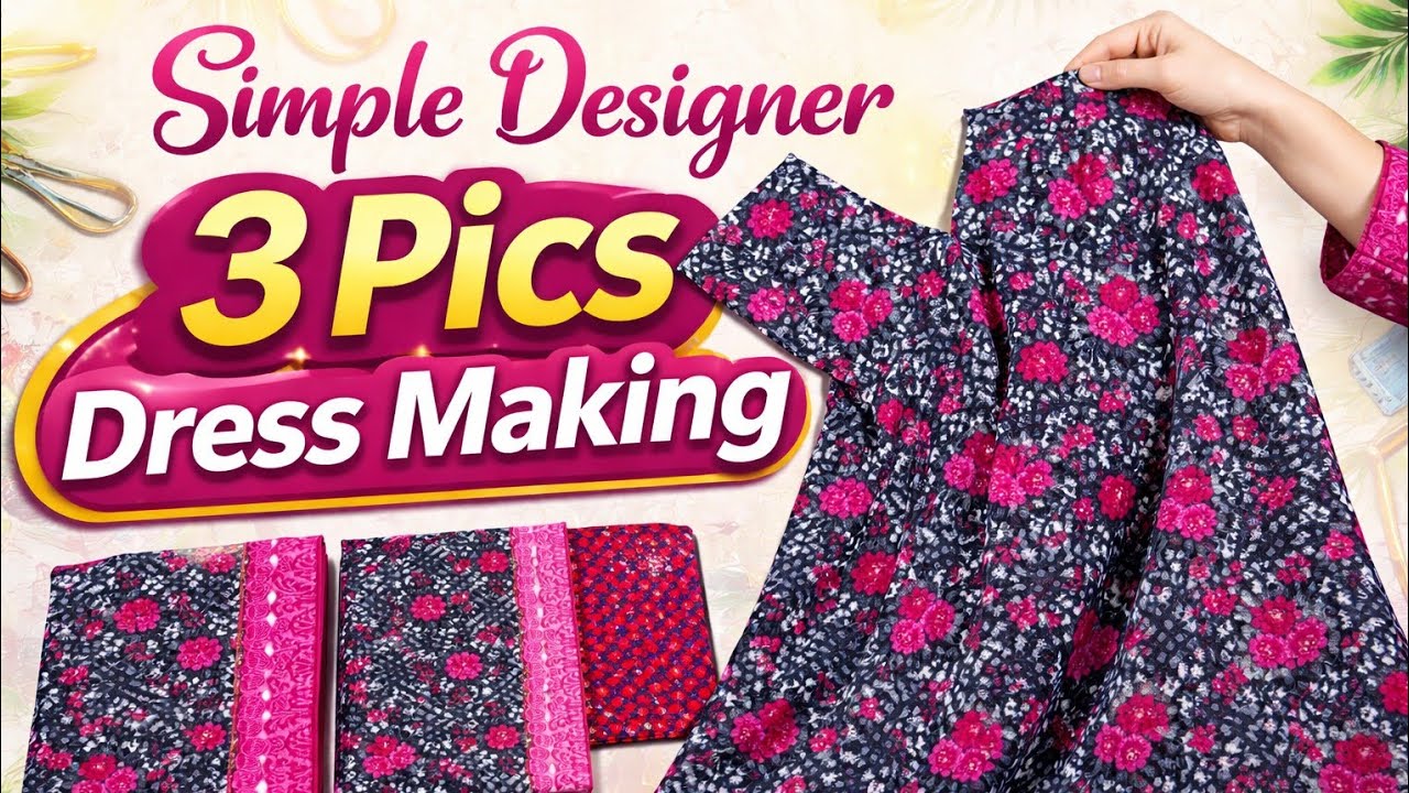 Simple Designer গজ কাপড়ের 3 পিস ড্রেস মেকিং||নতুন ফ্যাশন ডিজাইন  #girlsactivists #viralvideo #trend