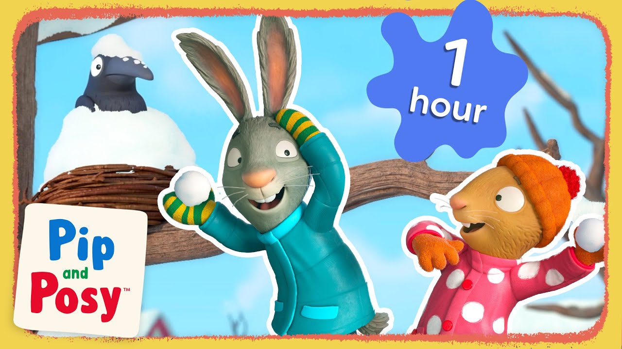 Pip and Posy Explore Winter Wonderland ❄️ | 1 HOUR | Pip and Posy - Preschool Cartoon Animals