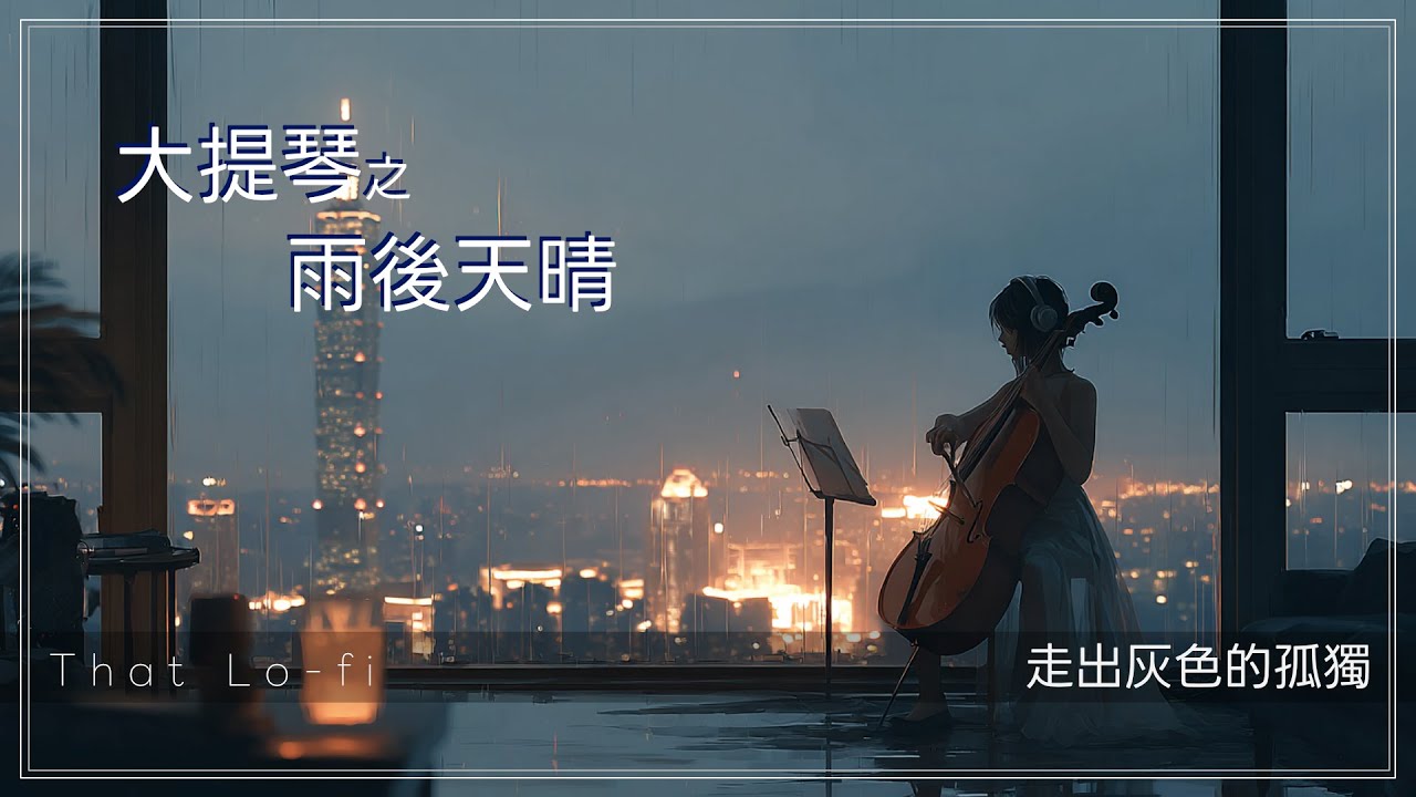 [2小時] 大提琴的雨後天晴｜城市夜色中的低頻旋律 | Cello After Lonlyness Grey Sky | instrumental, relaxing, chill