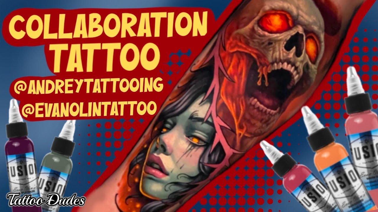 Color Tattoo Process Walkthrough Andrey Tattooing and Evan Olin at Tommy’s Convention