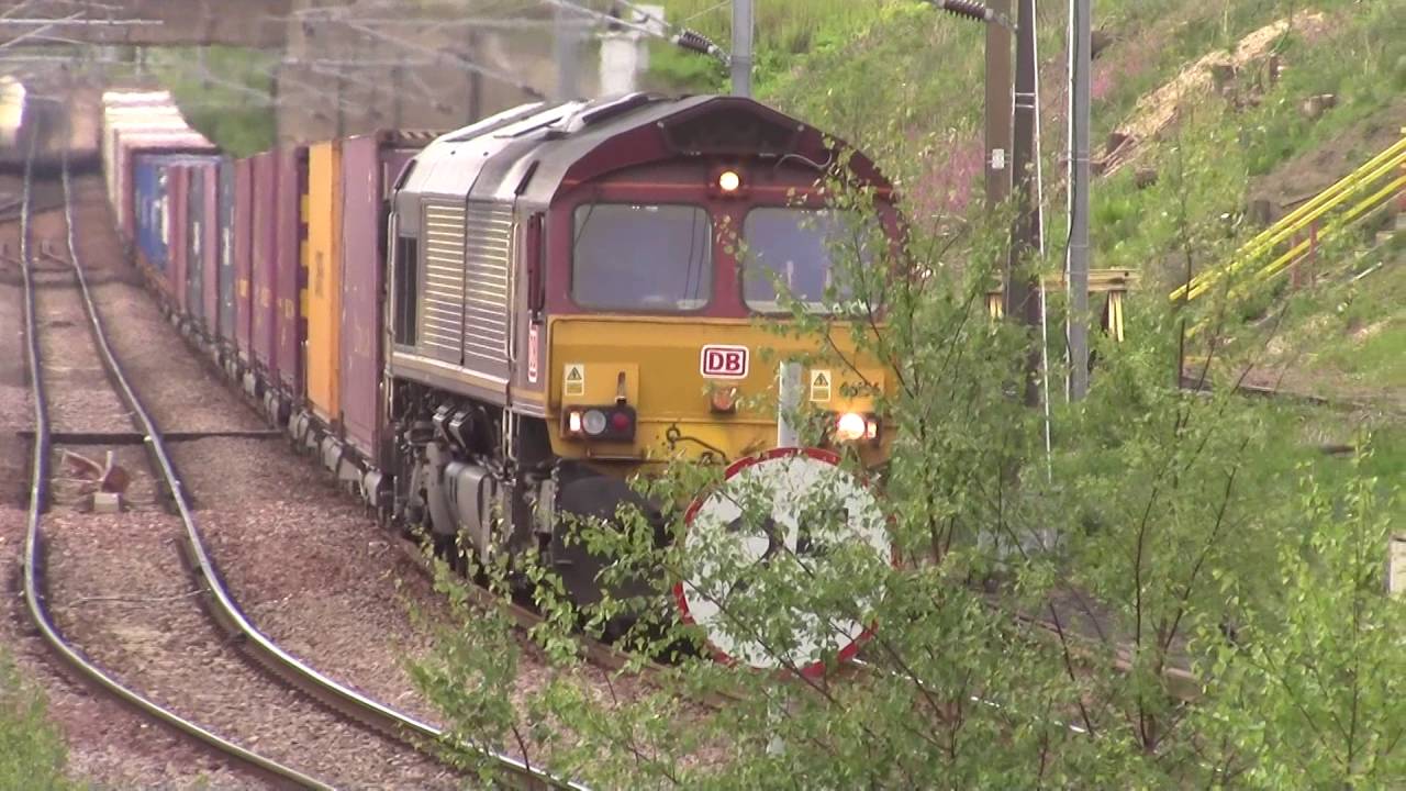 Freight Trains Passing Millerhill Depot On 25/5/16