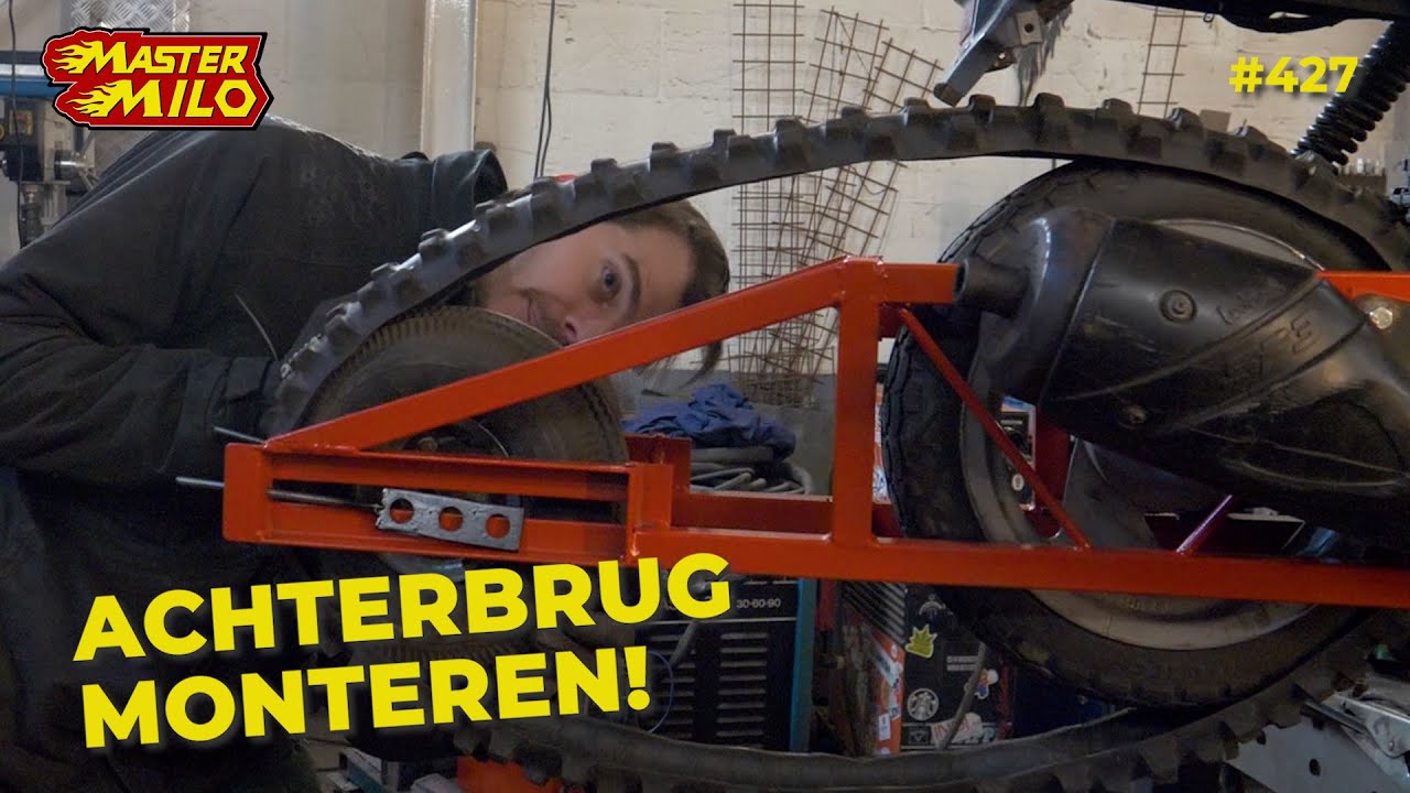 Sneeuwscooter achterbrug monteren en eerste test! #427