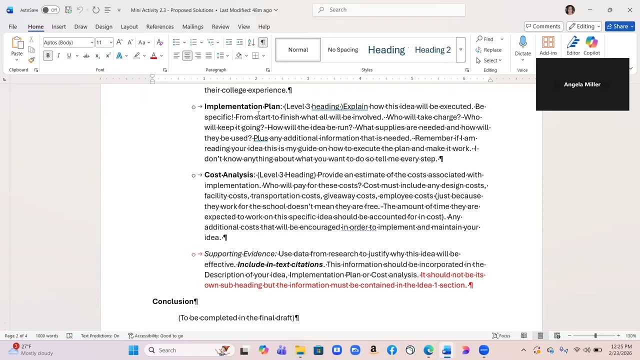Mini Activity 2 3 Class Lecture