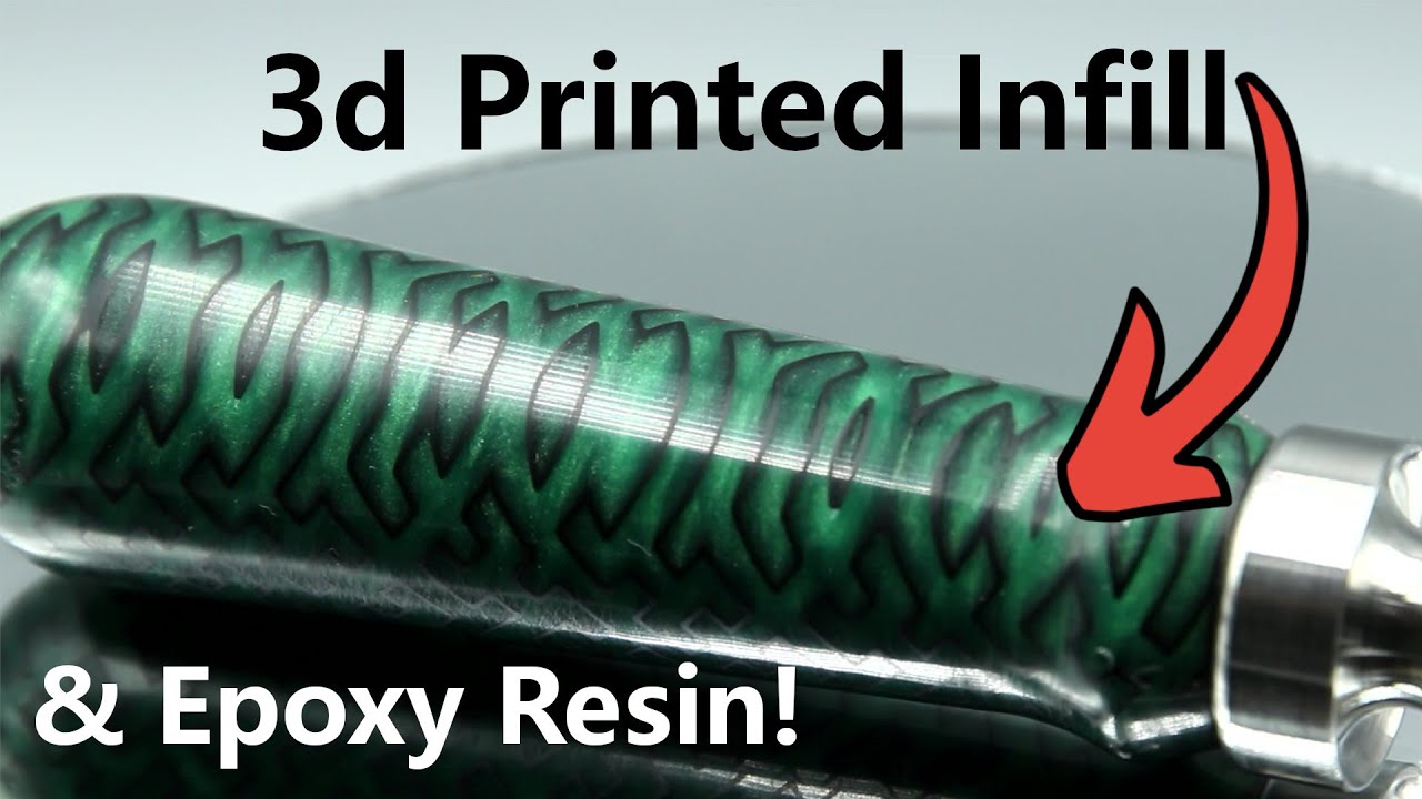 Hybrid Handle! 3d Printed Infill & Epoxy Resin!