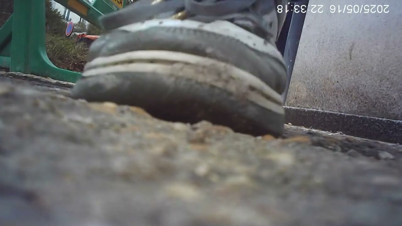 Candid Cam trample/crushed on sidewalk
