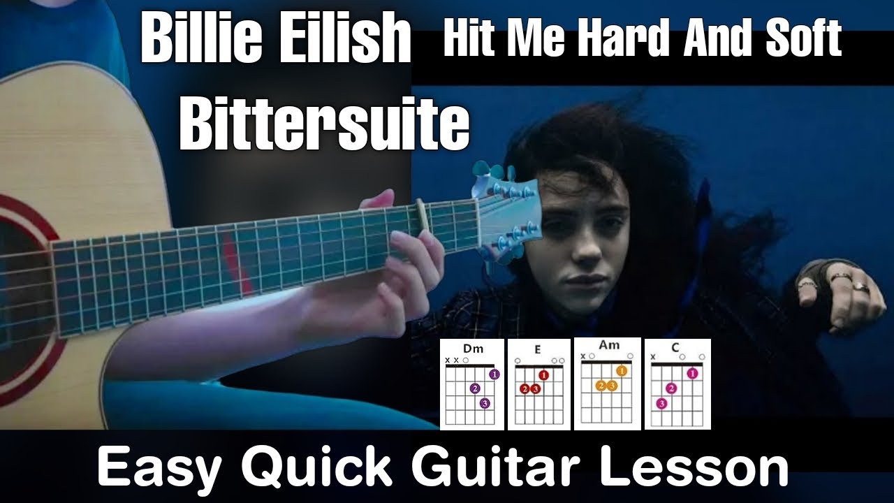 Billie Eilish - BITTERSUITE Guitar Cover + Lesson Easy Chords Short Guitar Tutorial