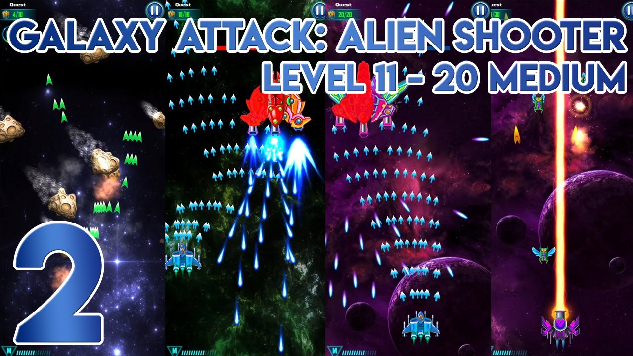 Galaxy Attack Alien Shooter Level 11 to 20 Medium - Gameplay Walkthrough Part 2