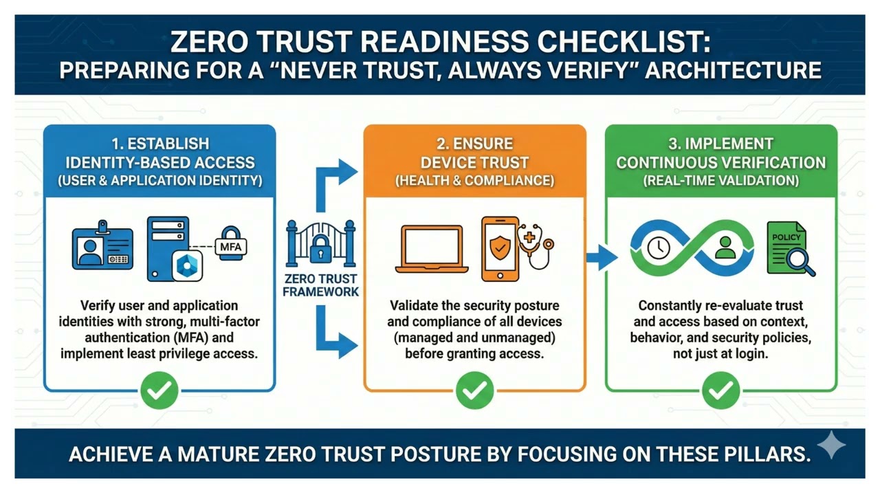 Zero Trust Readiness Checklist | Identity, Device Trust & Continuous Verification