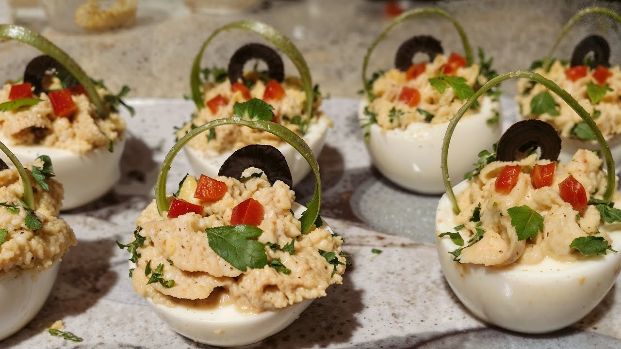 Aperitiv spectaculos - Coșulețe din ouă umplute 🥚