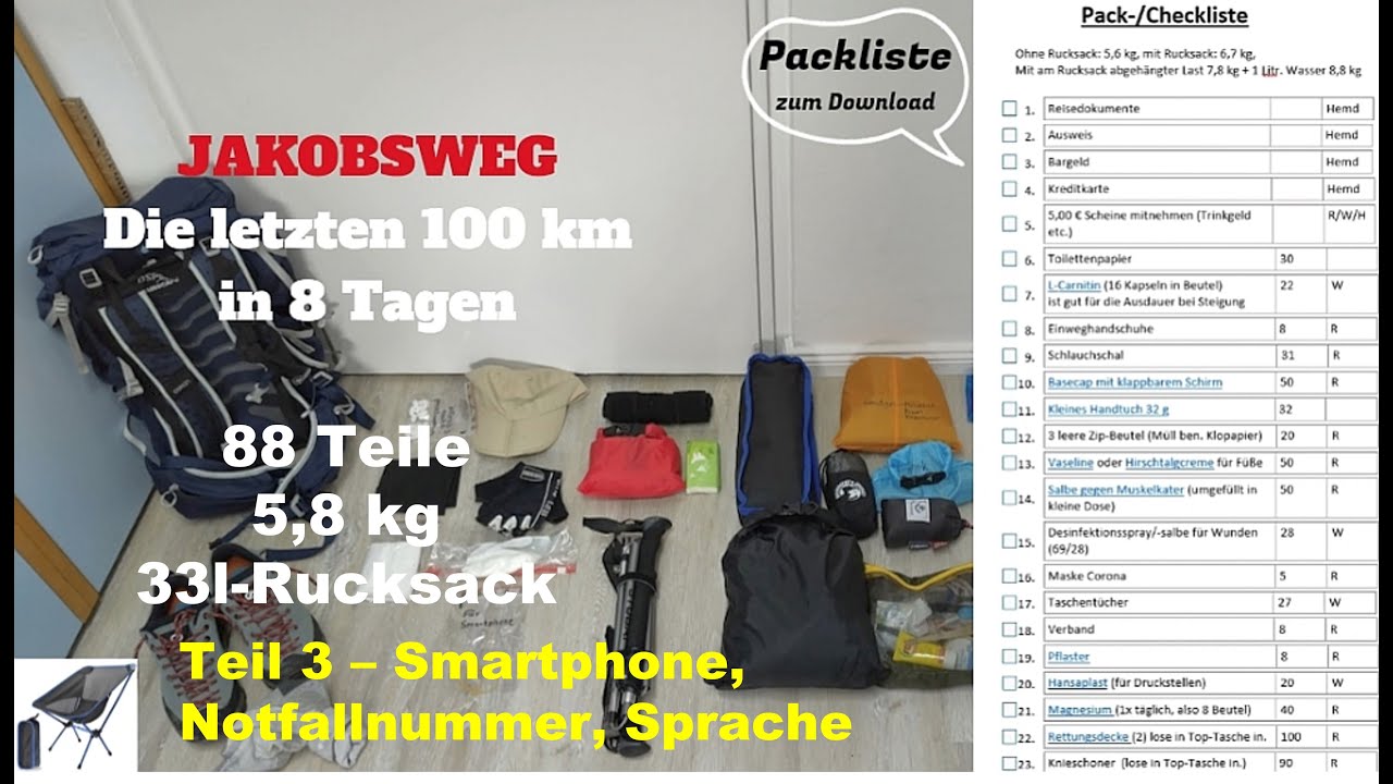 Jakobsweg Teil 3 - Smartphone, Notfall, Sprache