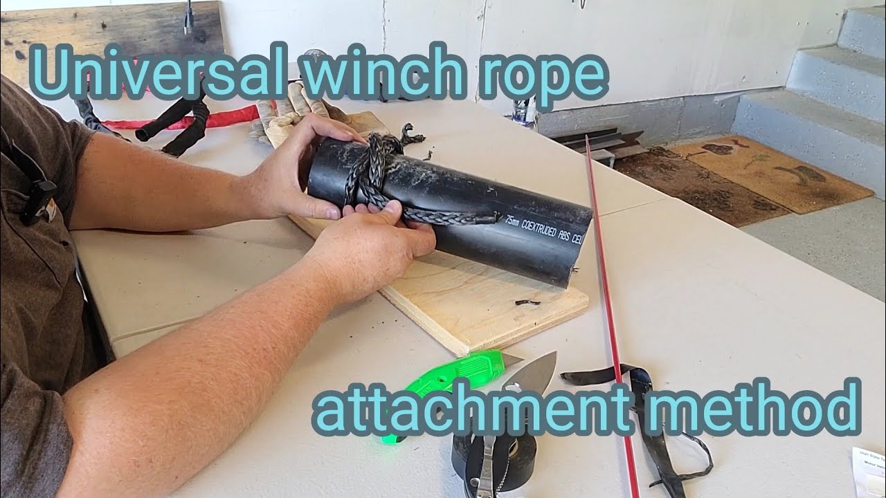 Universal winch rope attachment and making an Amazon winch rope better.