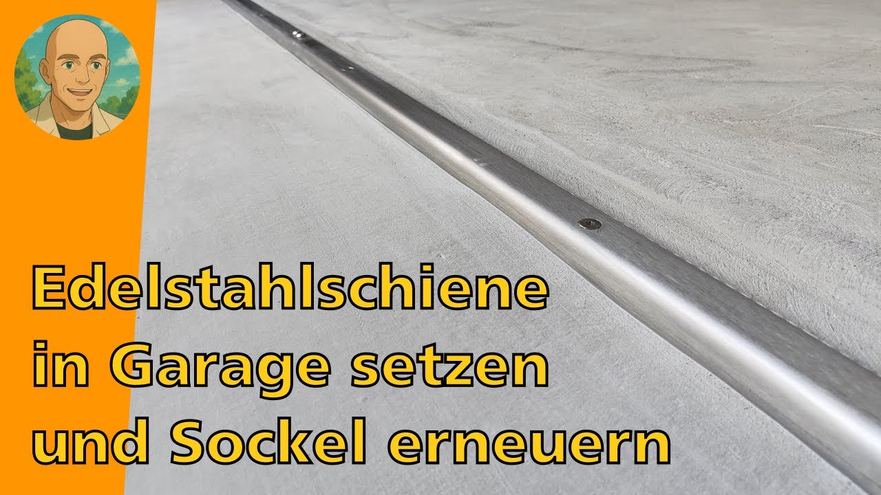 Garagen-Edelstahlschwelle setzen und Sockel neu aufbauen