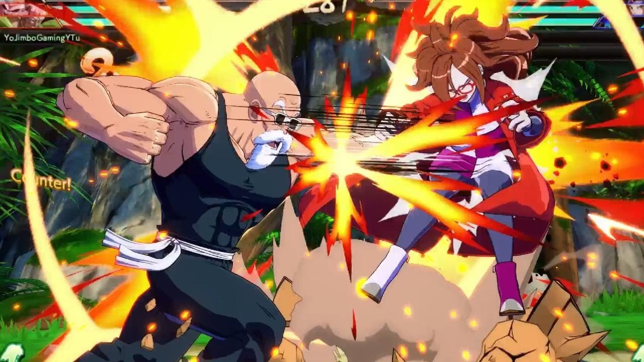 DBFZ 😁 Android 17, 18, 21 vs 🥳 Master Roshi Kid Buu Android 16