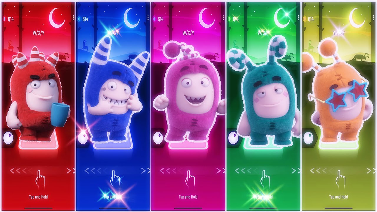 Oddbods Red vs Oddbods Blue vs Oddbods Pink vs Oddbods Green vs Oddbods Orange | Tiles Hop EDM Rush