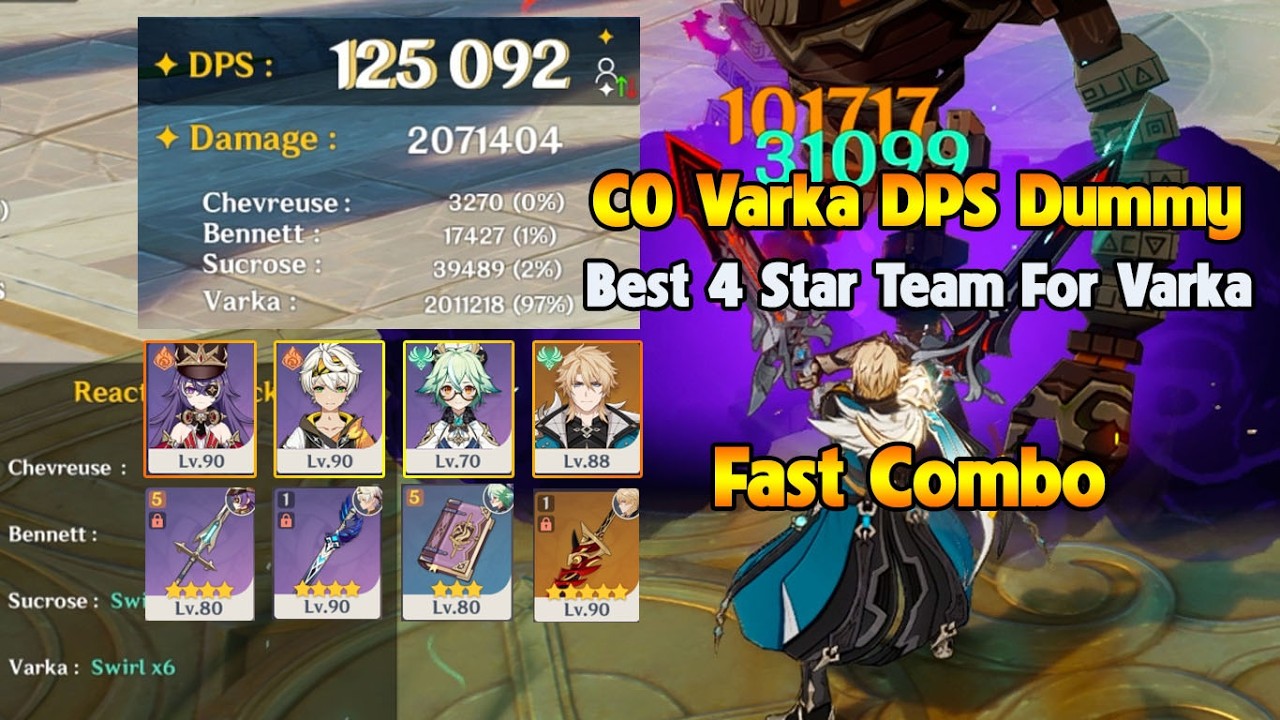 C0 Varka 4 Star Team DPS For Varka And Fast Combo