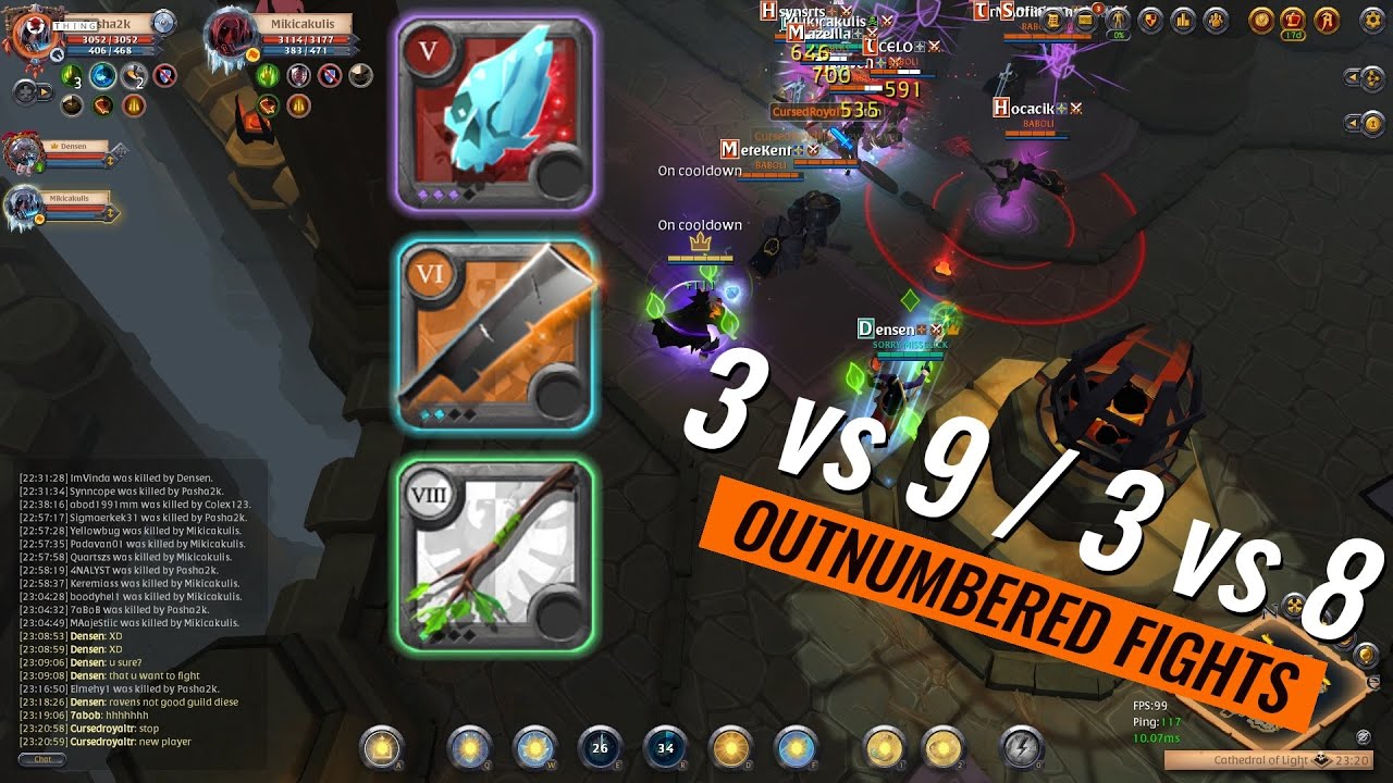 OUTNUMBERED FIGHT 3vs9 / 3vs8 Albion Online [ Perma / Carving / Nature Staff]