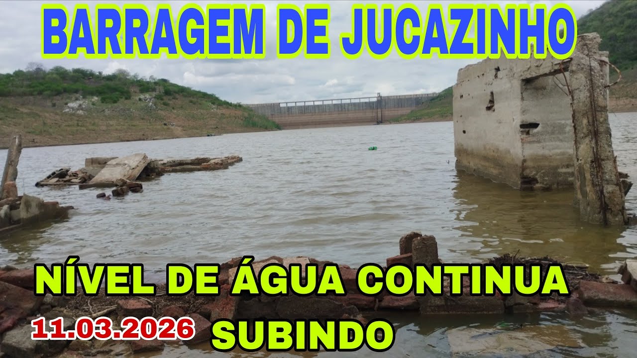 A BARRAGEM CONTINUA ACUMULANDO ÁGUA HOJE 11.03.2026 NÍVEL ESTÁ COM 6,63 