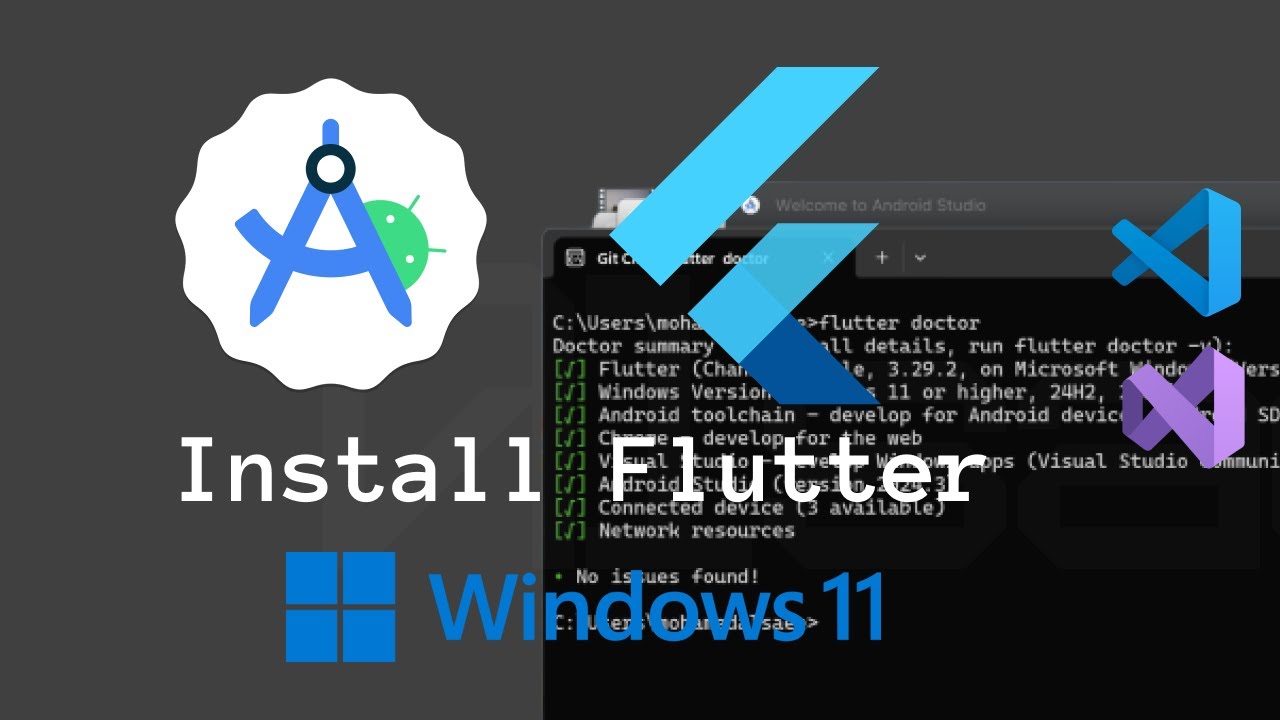 Install Flutter | تثبيت Flutter  وحل جميع المشاكل الشائعة (Git, Flutter, Android Studio, VS Code)