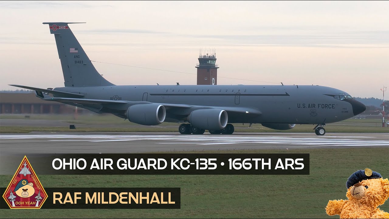 OHIO AIR GUARD USAF 166TH AIR REFUELING SQUADRON KC-135 59-1483 MIGHTY DEPARTURE • RAF MILDENHALL