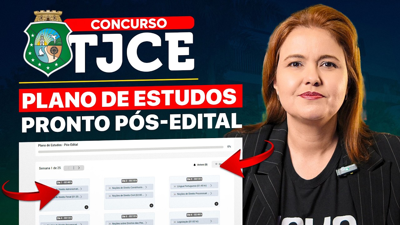 Concurso TJCE 2026 | Como se preparar AGORA! Plano de Estudos Completo P&oacute;s Edital 📝