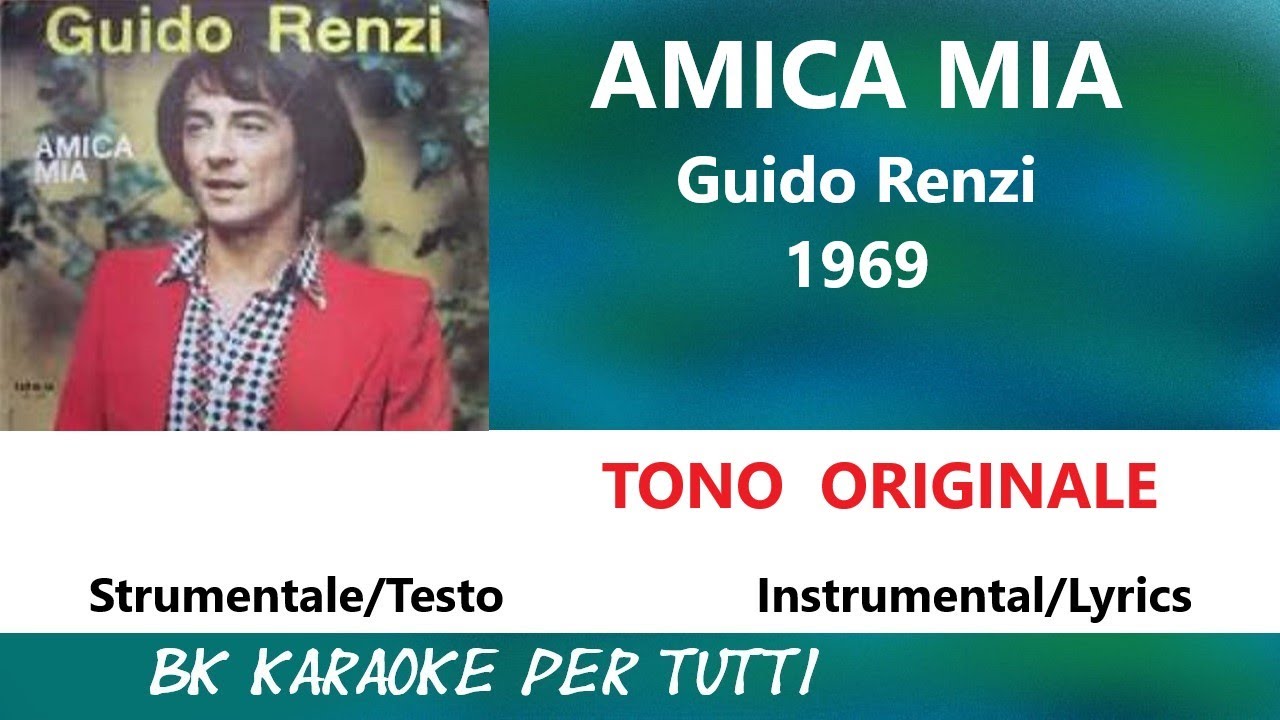 AMICA MIA Guido Renzi Karaoke _ Tono Originale _ Strumentale/Testo