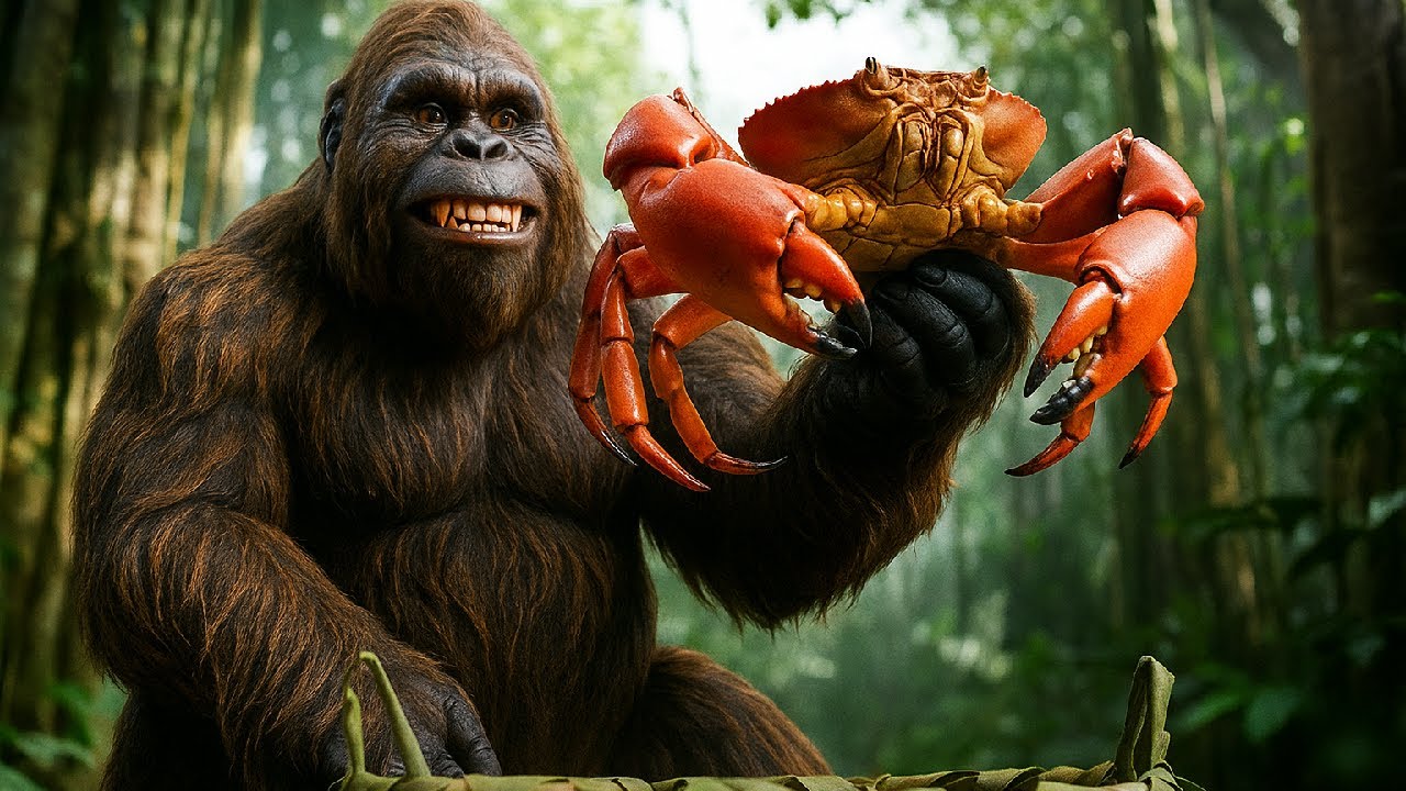 Bigfoot&rsquo;s Forest Crab Cooking | Wild Campfire Feast in the Woods