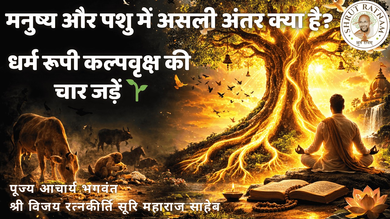 मनुष्य और पशु में असली अंतर क्या है? | धर्म रूपी कल्पवृक्ष की चार जड़ें 🌱